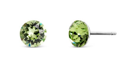 Levně CRYSTalp Oblíbené náušnice se zelenými krystaly Tubby Mini 4200.PER.R