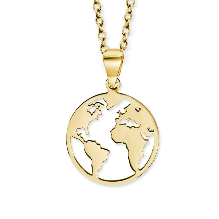 CRYSTalp -  Originální pozlacený náhrdelník Glóbus Globe 30452.EG