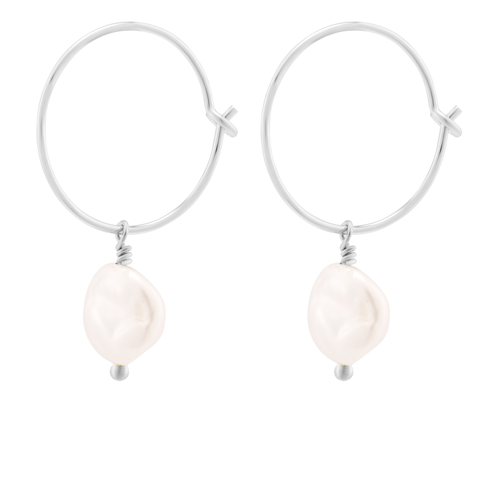 Decadorn Kruhové náušnice s pravými perlami 2v1 Sea Pearl Mini Hoop Earrings