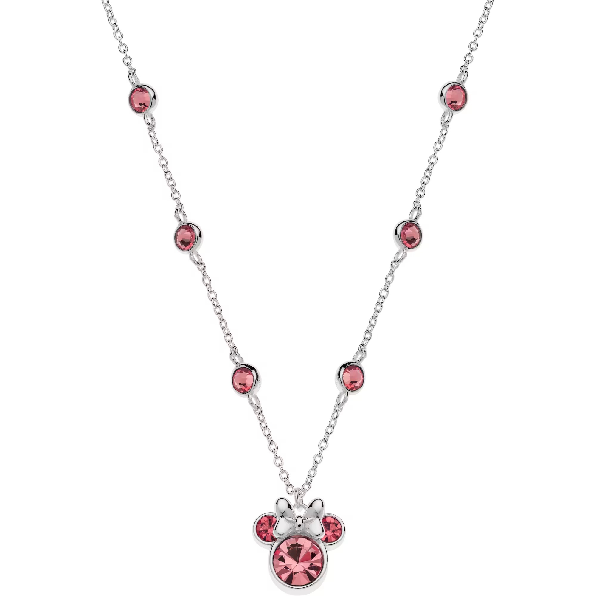 Disney Krásny strieborný náhrdelník Minnie Mouse s kryštálmi NS00045SRUL-157.CS