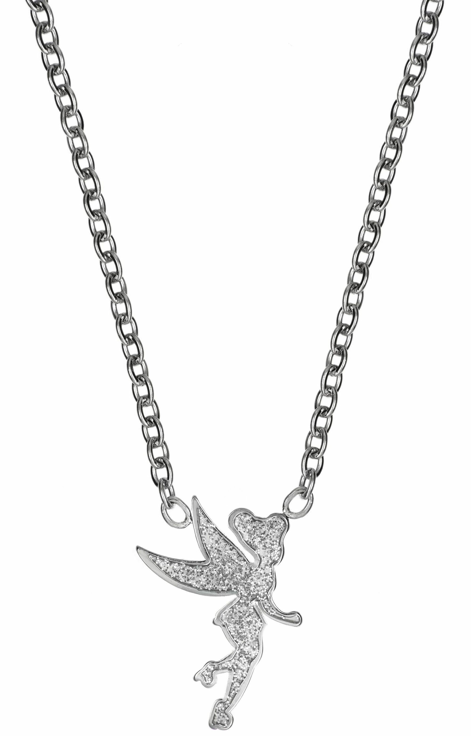Levně Disney Ocelový náhrdelník s přívěskem Víly Zvonilky Tinker Bell N600633L-157.CS