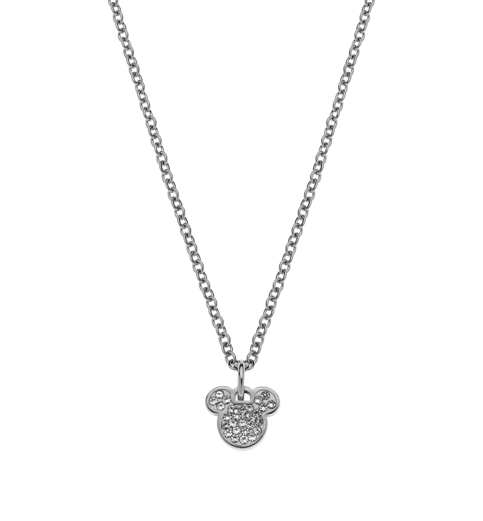 Levně Disney Půvabný ocelový náhrdelník Mickey and Minnie Mouse N600581RWL-B.CS (řetízek, přívěsek)