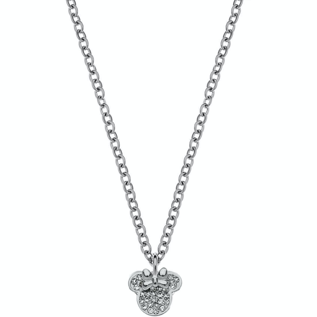 Levně Disney Půvabný ocelový náhrdelník Mickey and Minnie Mouse N600582RWL-B.CS (řetízek, přívěsek)