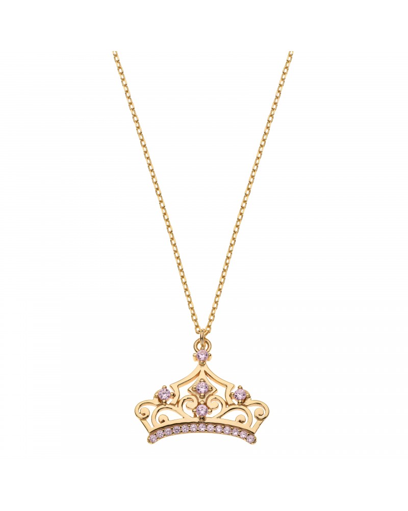 Levně Disney Půvabný pozlacený náhrdelník Princess NS00021YZPL-157.CS (řetízek, přívěsek)