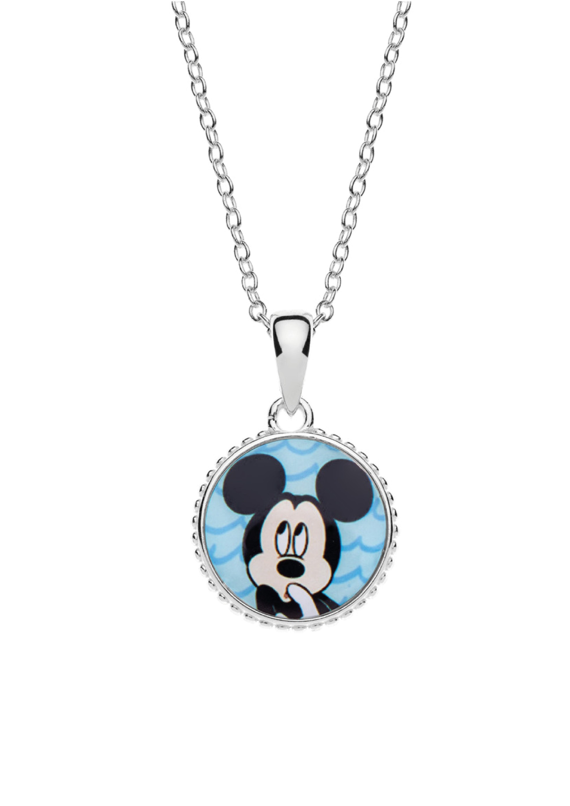 Levně Disney Stříbrný náhrdelník Mickey Mouse CS00017SL-P.CS (řetízek, přívěsek)