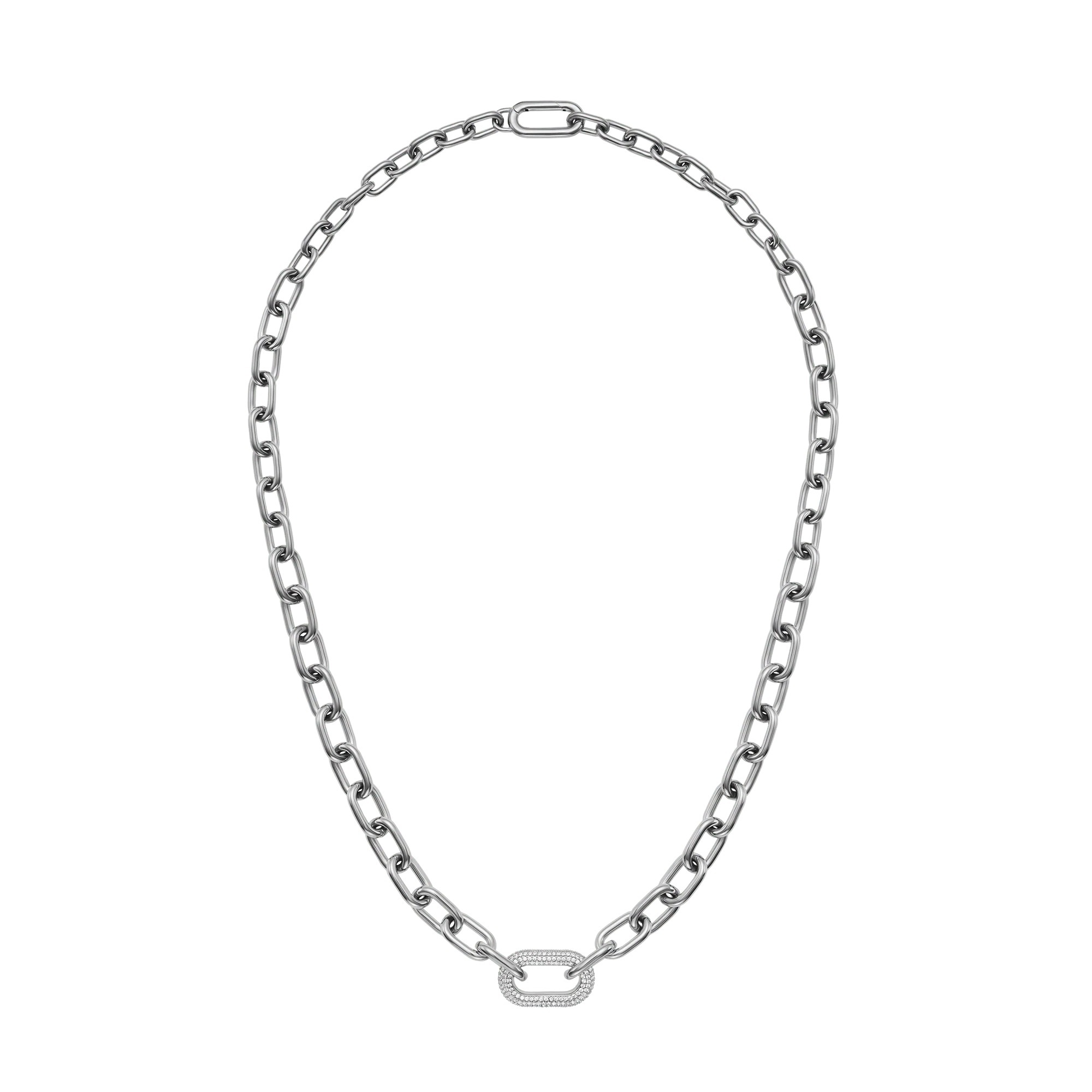Daniel Wellington Luxusný oceľový náhrdelník s kryštálmi Crystal Link DW00400607