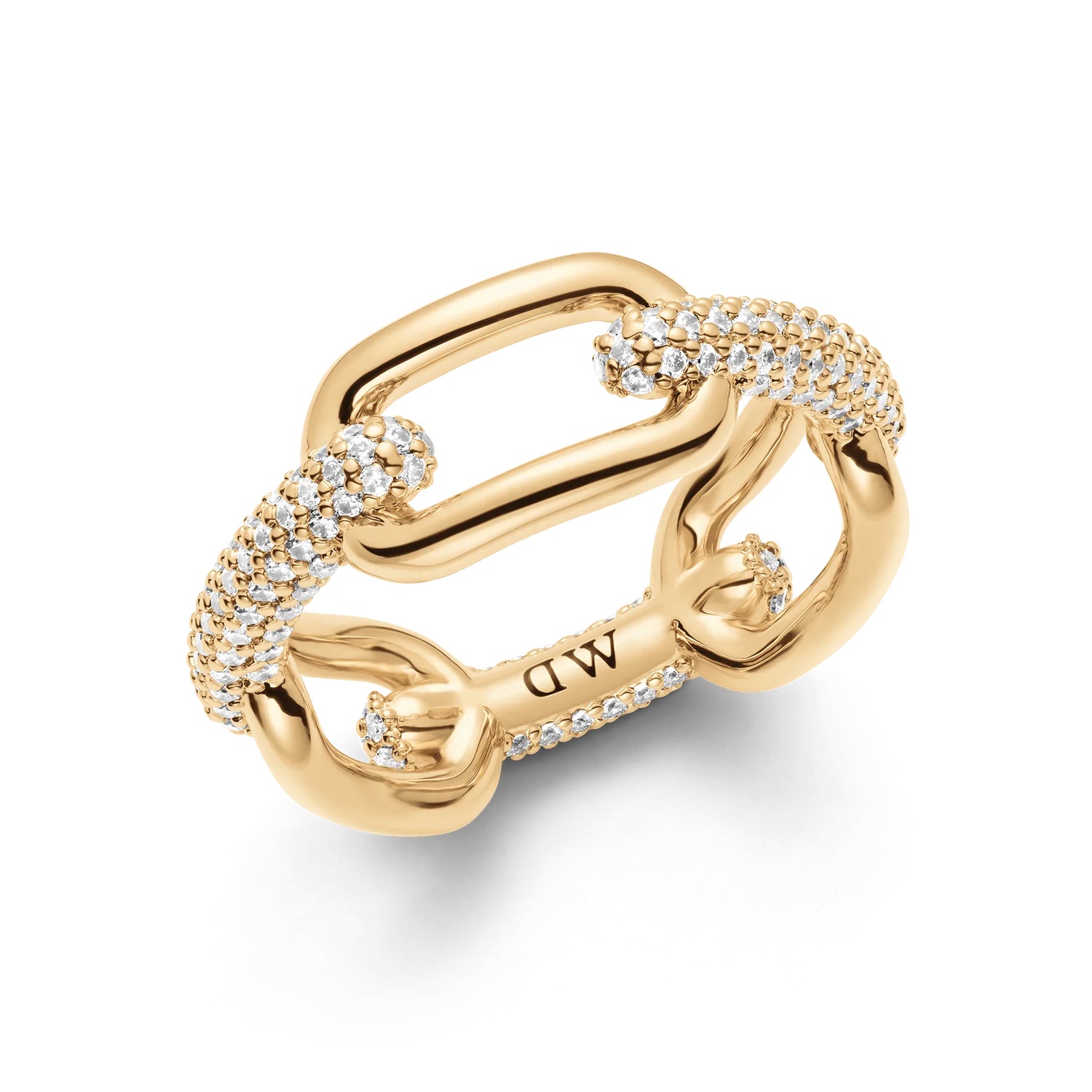 Daniel Wellington Luxusní pozlacený prsten Crystal Link DW0040059 56 mm