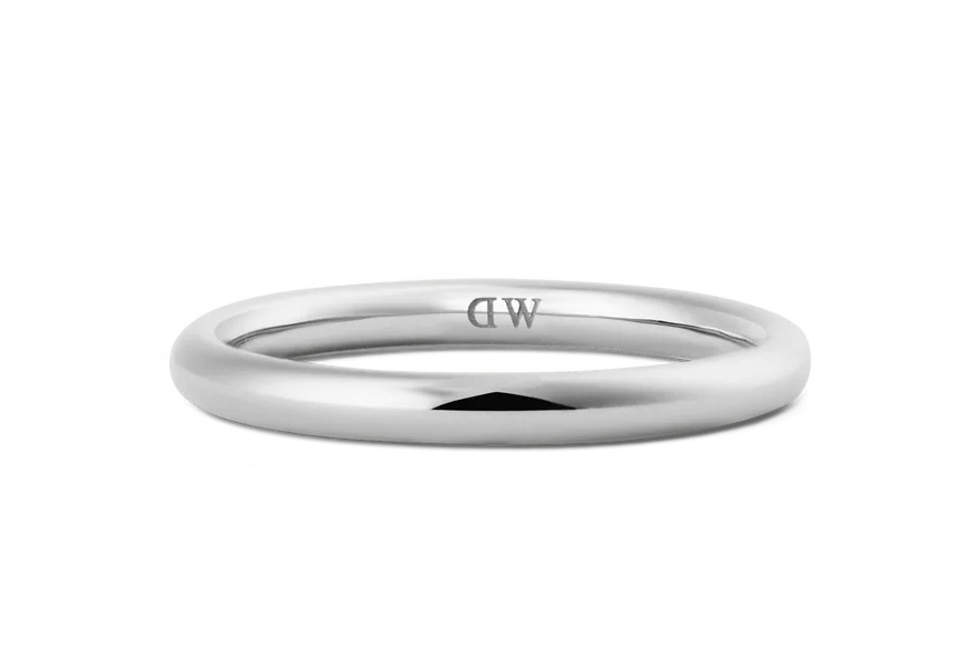 Daniel Wellington Minimalistický unisex prsten z oceli Arch DW0040189 56 mm