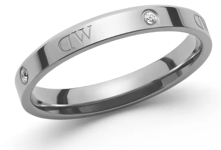 Daniel Wellington Originální ocelový prsten s krystaly Classic Lumine DW0040023 60 mm