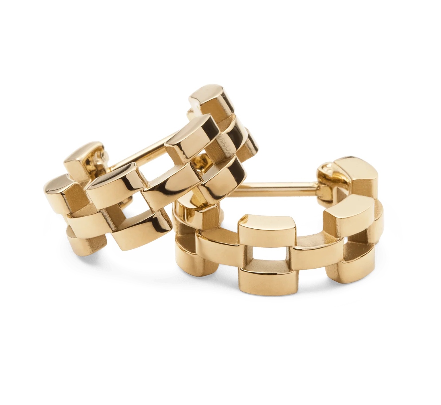 Daniel Wellington Stylové kruhové náušnice z pozlacené oceli 3-Link DW00400989