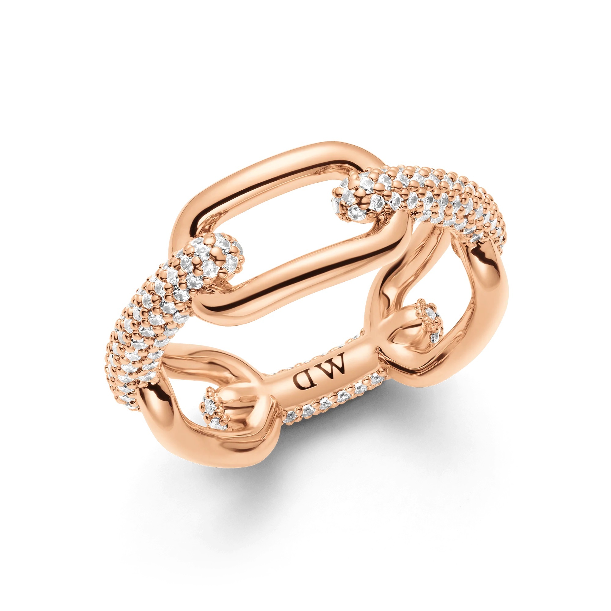 Daniel Wellington Štýlový bronzový prsteň Crystal Link DW0040057 52 mm