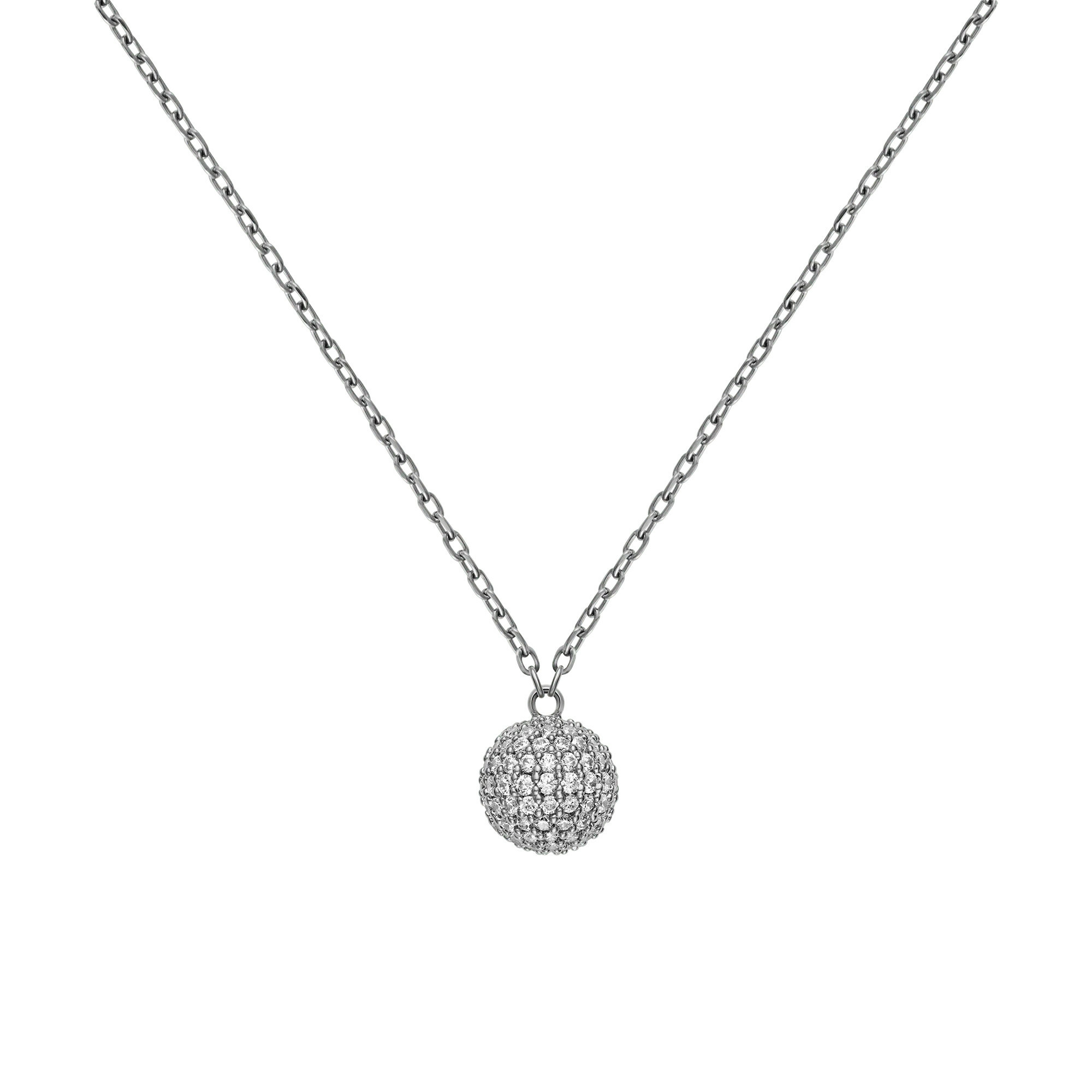 Daniel Wellington Štýlový oceľový náhrdelník s trblietavou guličkou Pavé DW00400655
