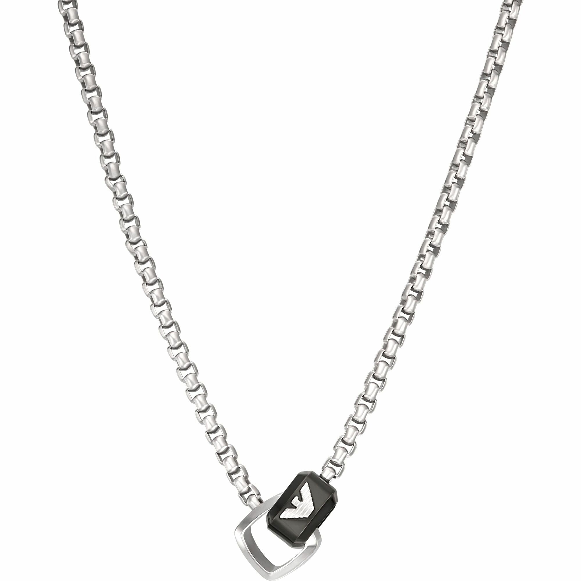Emporio Armani Moderný oceľový náhrdelník s logom EGS2937040
