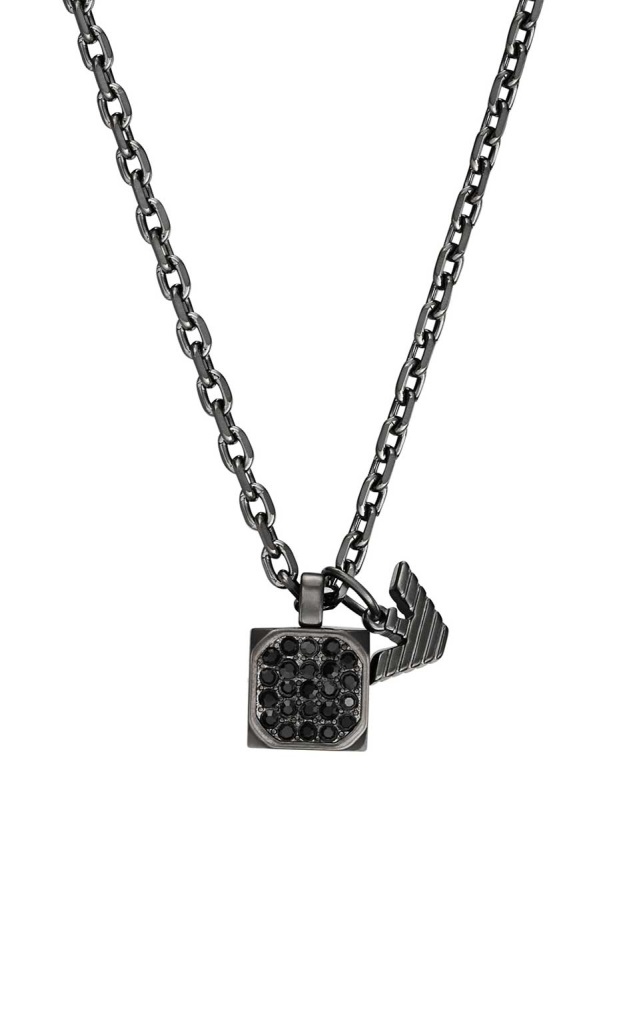 Emporio Armani Moderní pánský náhrdelník s krystaly Couples EGS3083060