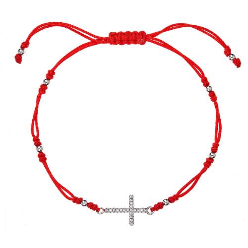 Evolution Group Bracciale Kabbalah rosso con Croce 13022.3