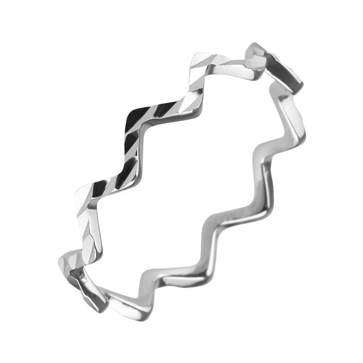 Evolution Group - Pavona Elegantní stříbrný prsten vlnky s ozdobným prolisováním 65008 54 mm