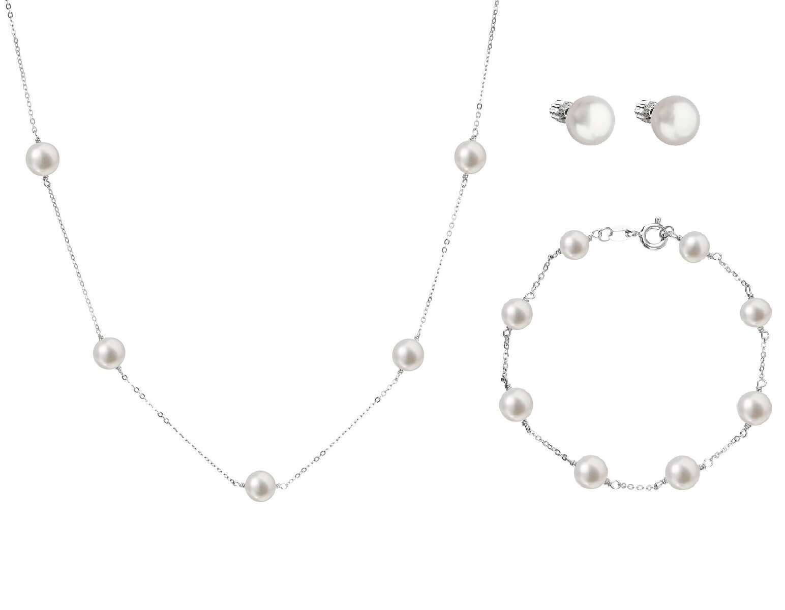 Levně Evolution Group Elegantní zvýhodněná souprava šperků Pavona 21004.1, 22015.1, 23008.1 (náhrdelník, náramek, náušnice)