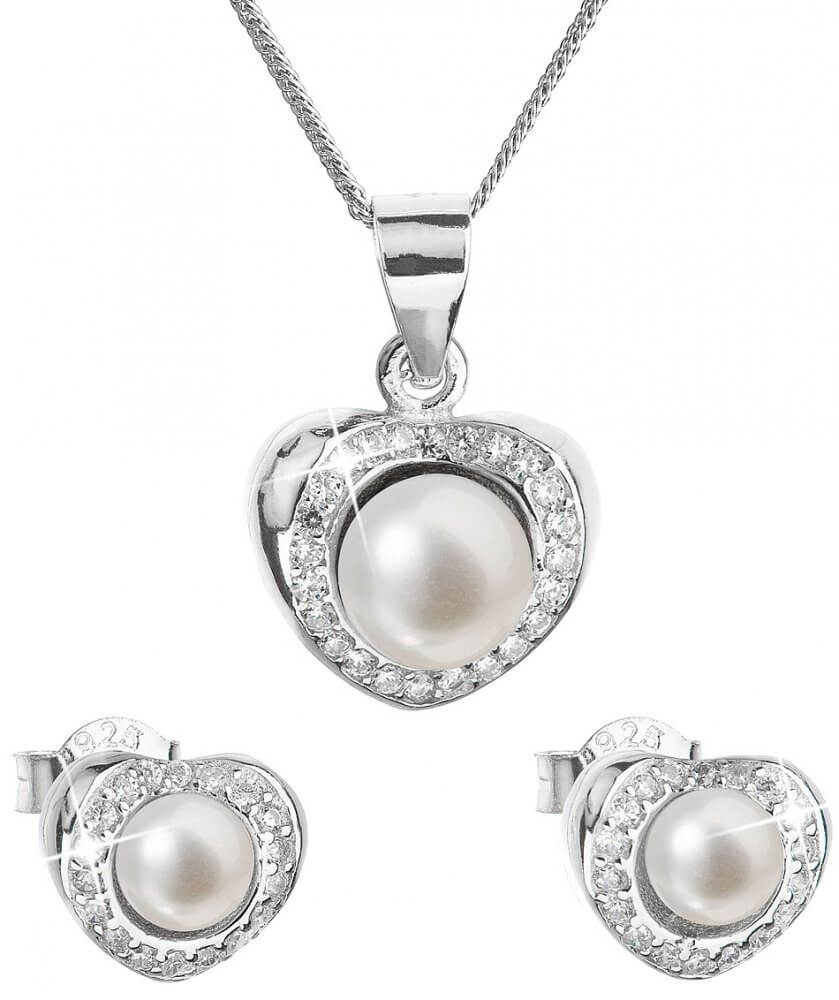 Evolution Group Set di gioielli in argento con perle vere Pavona 29025.1 (orecchini, collana, pendente)