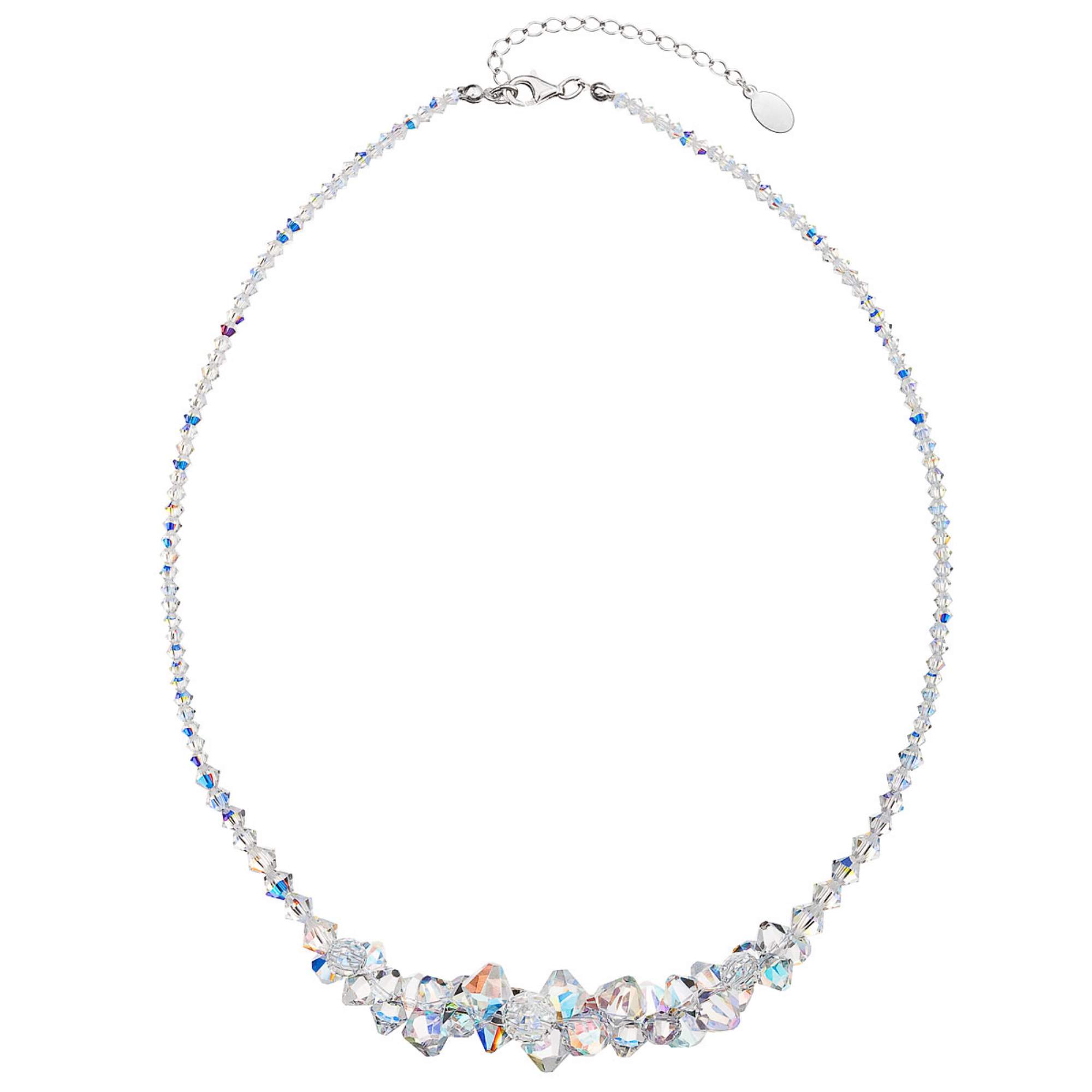 Levně Evolution Group Luxusní stříbrný náhrdelník s krystaly 32028.2