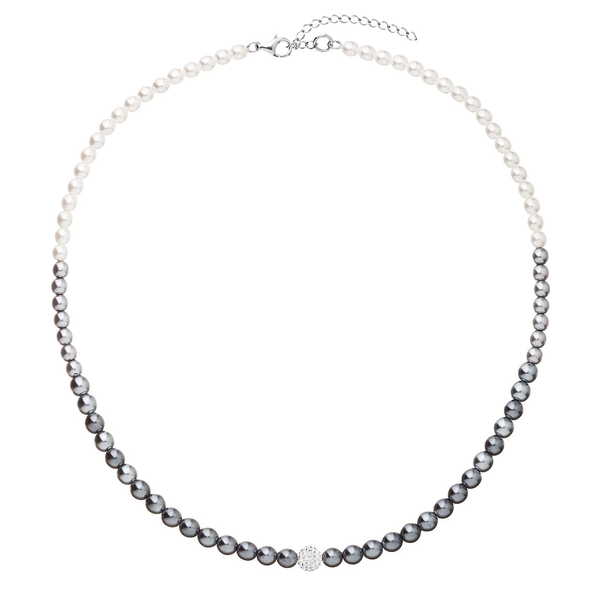 Evolution Group Elegantní perlový náhrdelník s krystaly Preciosa 32065.3