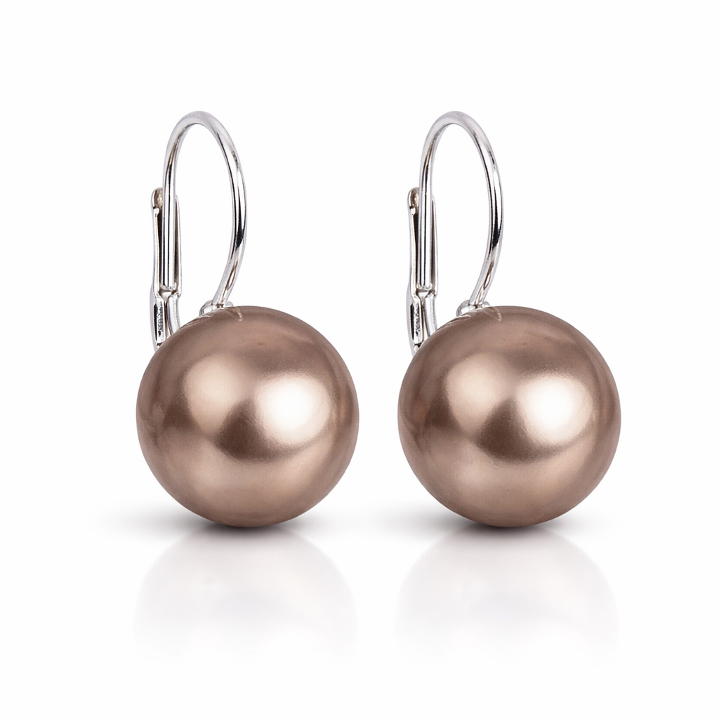 Evolution Group Pôvabné visiace náušnice so syntetickými perlami 71106.3 bronze