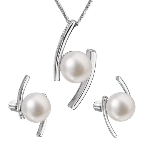 Evolution Group Set di gioielli in argento con perle vere Pavona 29039.1 (orecchini, collana, pendente)