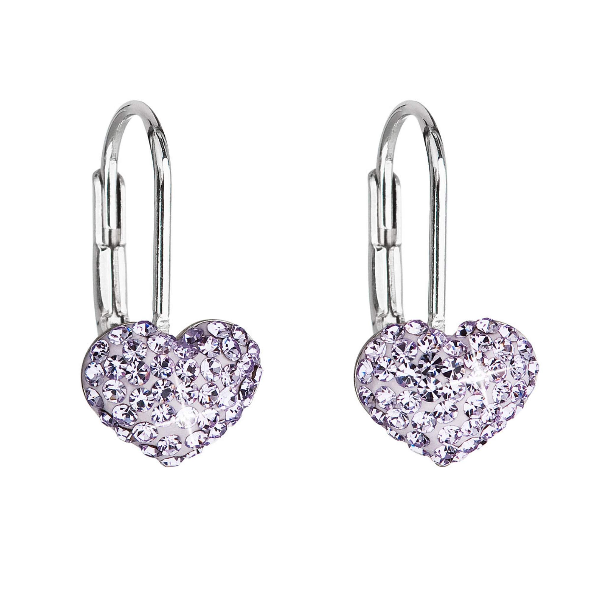 Evolution Group Orecchini a cuore con cristalli 31125.3 violet