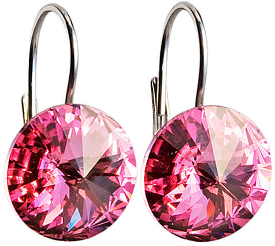 EVOLUTION GROUP 31106.3 rózsaszín fülbevaló Swarovski® kristályokkal díszítve (925/1000, 2 g)