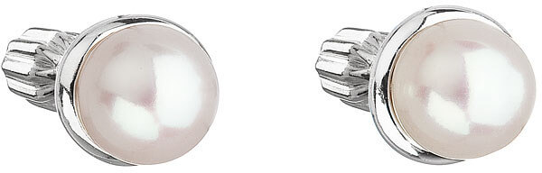 Levně Evolution Group Stříbrné náušnice s perlou Pavona 21003.1