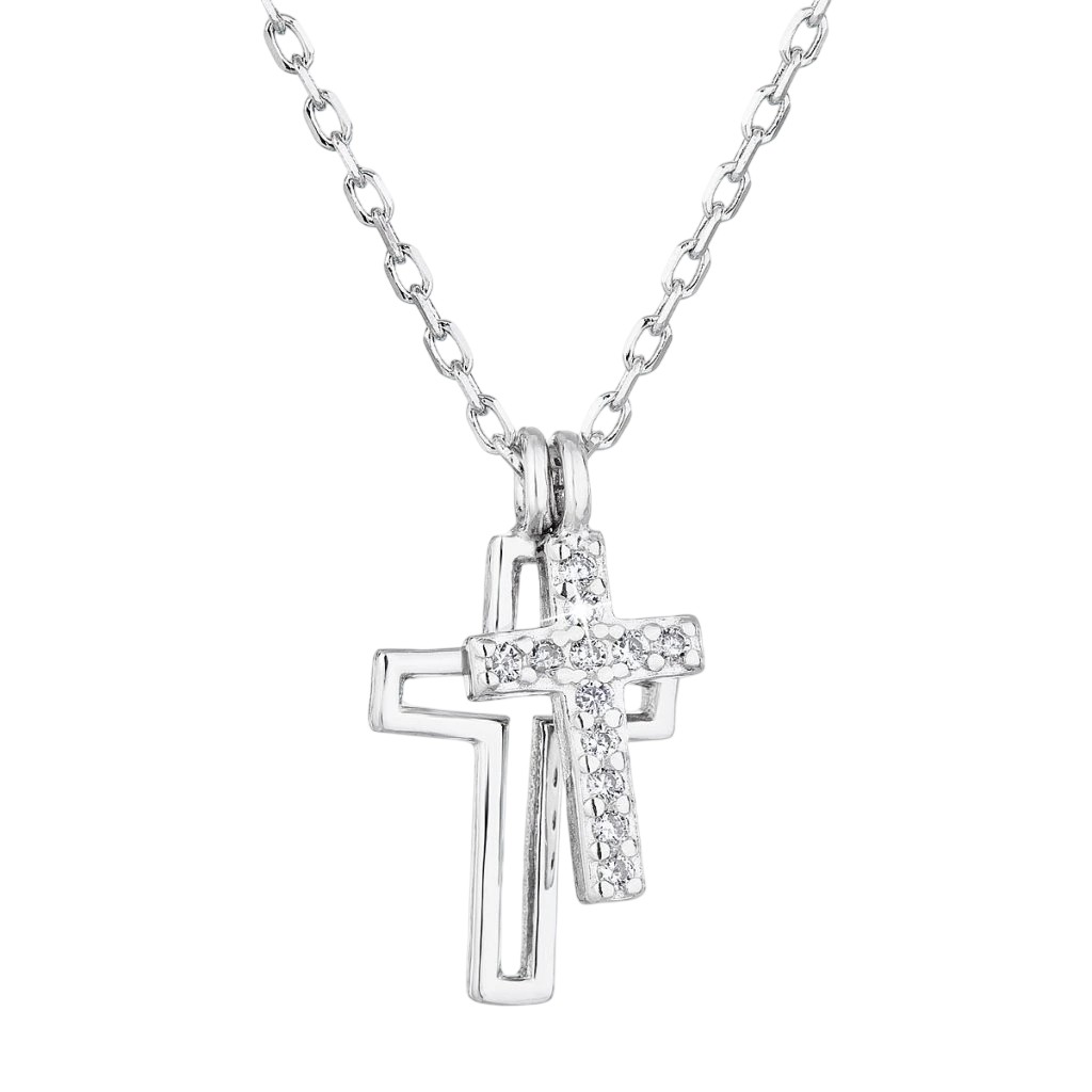 Evolution Group - Pavona Stříbrný náhrdelník s křížkem 12012.1