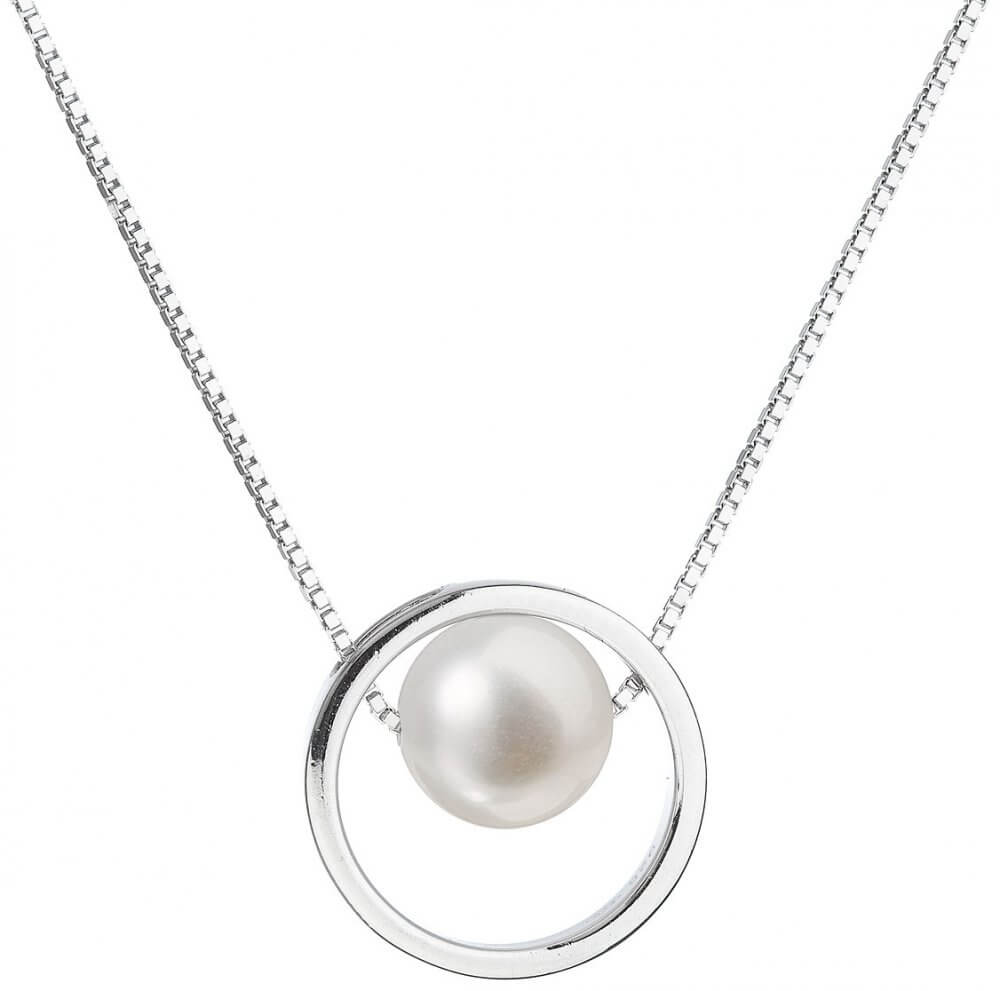 Evolution Group Strieborný náhrdelník s pravou perlou Pavona 22025.1 (retiazka, prívesok)