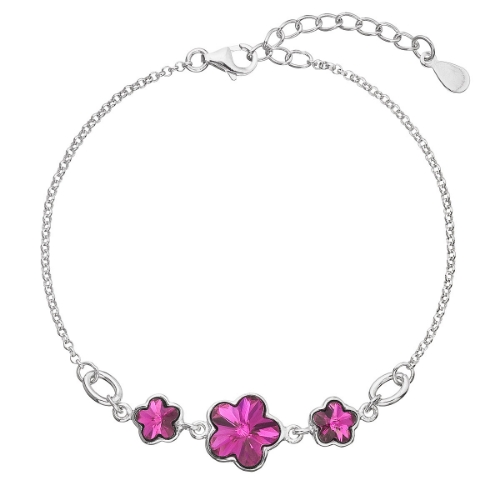 Evolution Group Stříbrný náramek s fuchsiovými krystaly Swarovski 33112.3 fuchsia