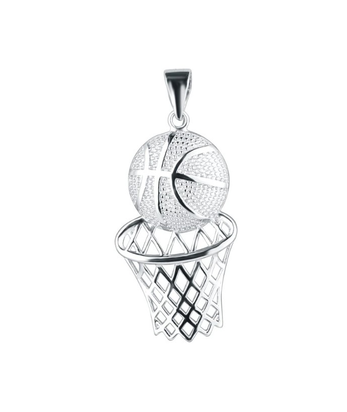 Evolution Group - Pavona Stříbrný přívěsek Basketbalový míč a síť 64024