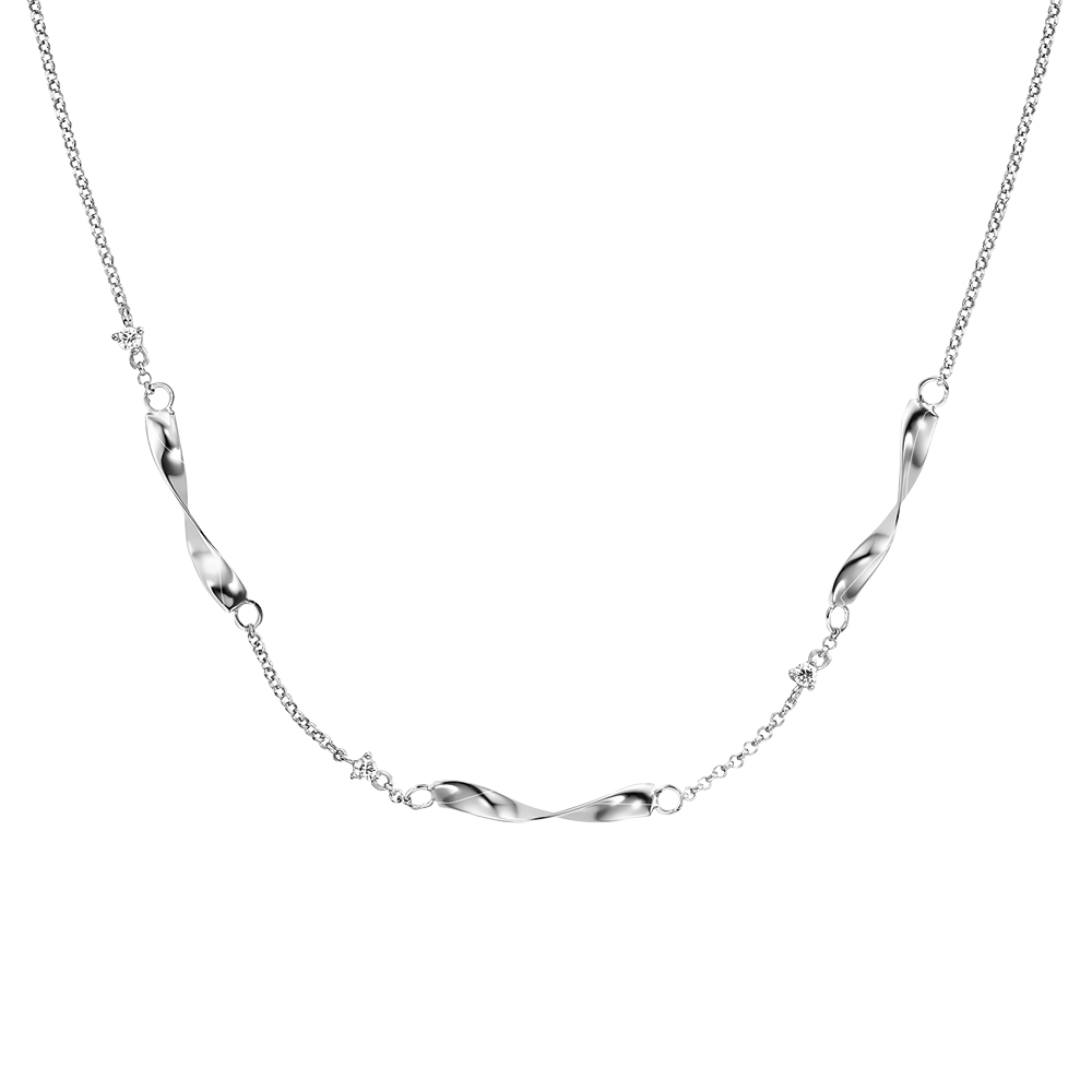 Levně Engelsrufer Elegantní stříbrný náhrdelník s kubickou zirkonií Twist ERN-TWIST-ZI