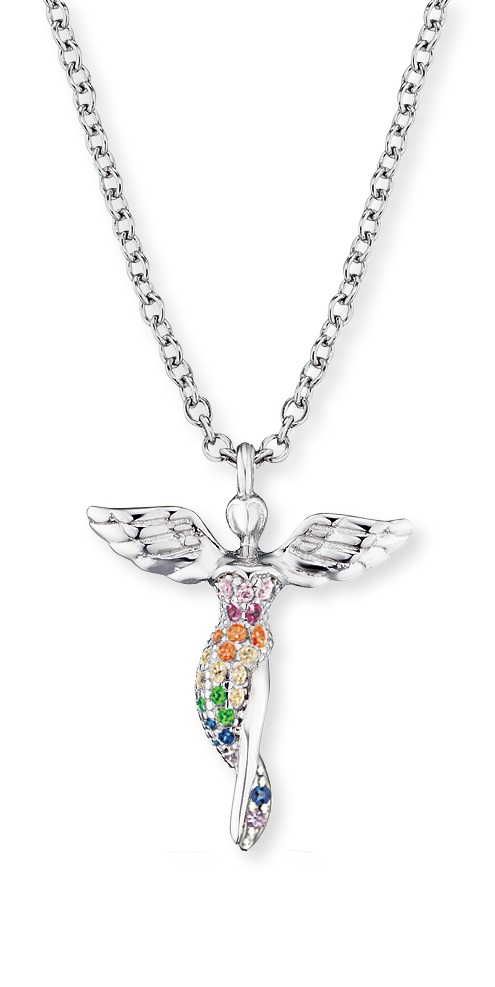 Levně Engelsrufer Stříbrný náhrdelník Anděl ERN-LILANGEL-ZIM (řetízek, přívěsek)