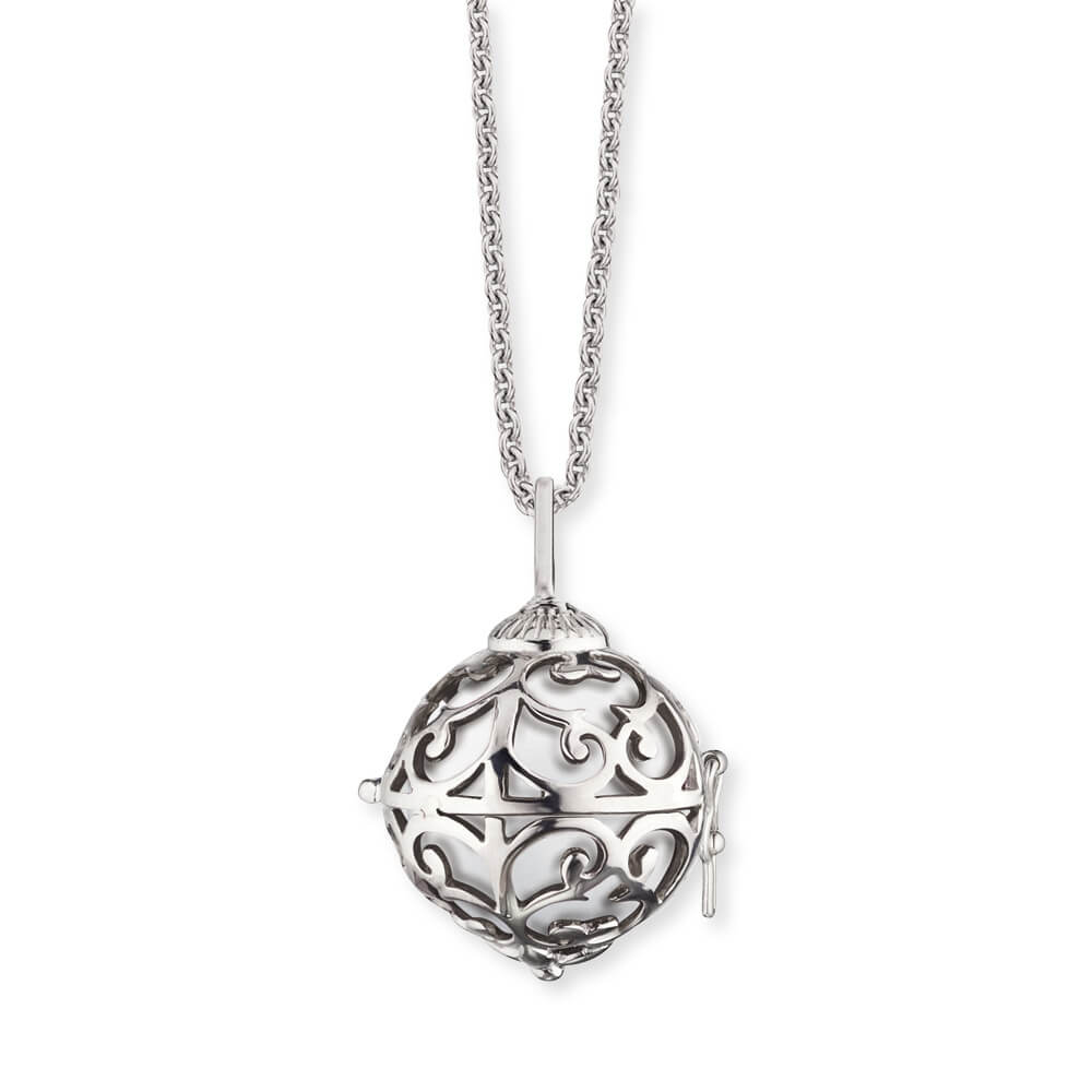 Engelsrufer Stříbrný náhrdelník Andělský zvonek s bílou rolničkou ERN-ER-01-XS