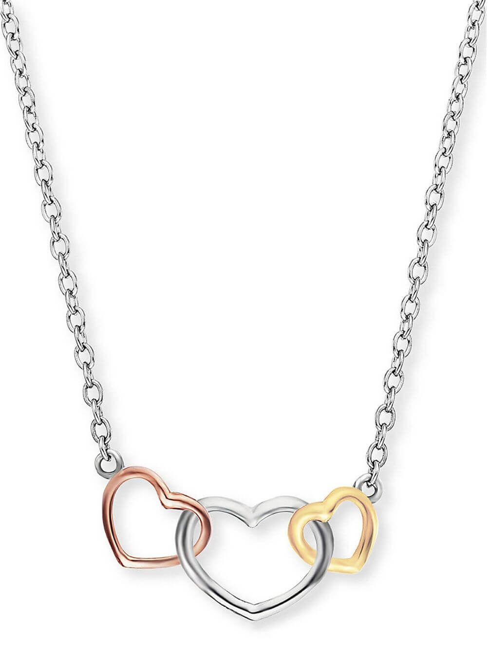 Engelsrufer Strieborný náhrdelník s farebnými srdci ERN-WITHLOVE-03