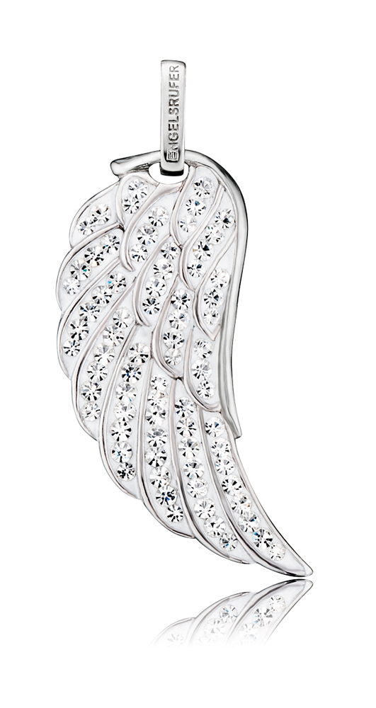 Engelsrufer Stříbrný přívěsek Andělské křídlo s krystaly ERW-01-ZI 4,2 cm