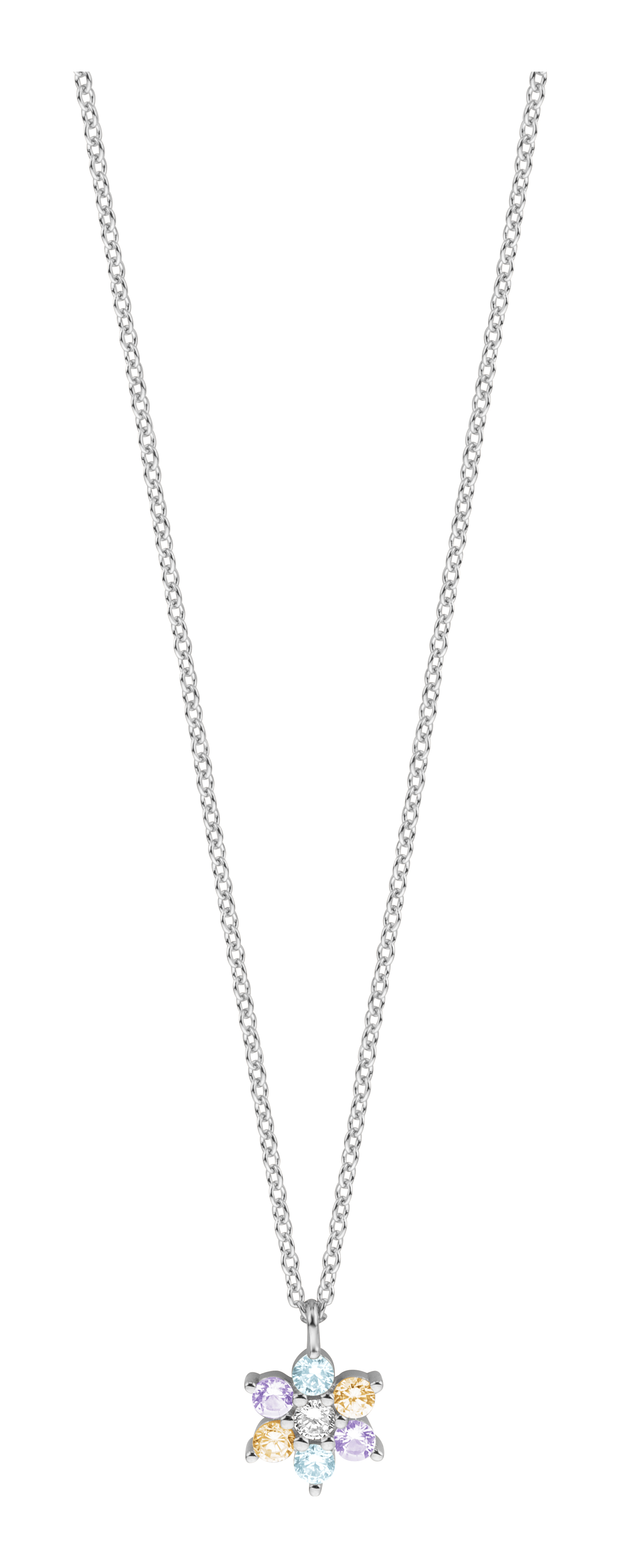 Esprit Třpytivý stříbrný náhrdelník s barevnými zirkony ESNL01791342