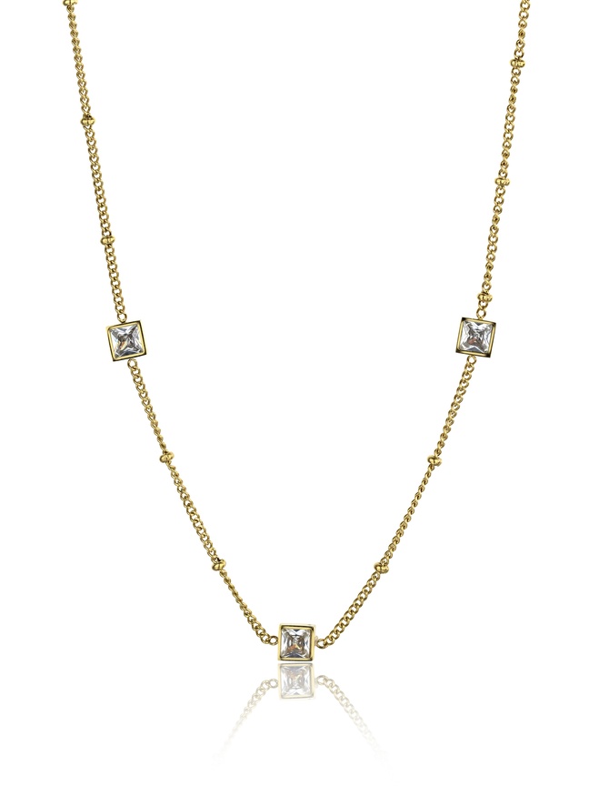 Levně Emily Westwood Pozlacený náhrdelník s čirými zirkony Ana EWN23083G