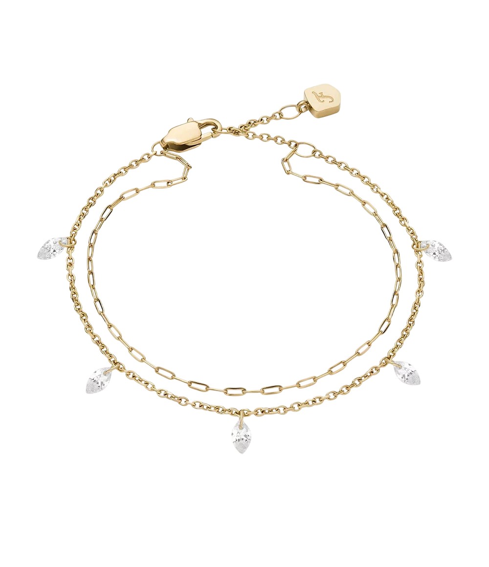 Fossil Dvojitý náramok s kryštálmi Ellis JF04895710