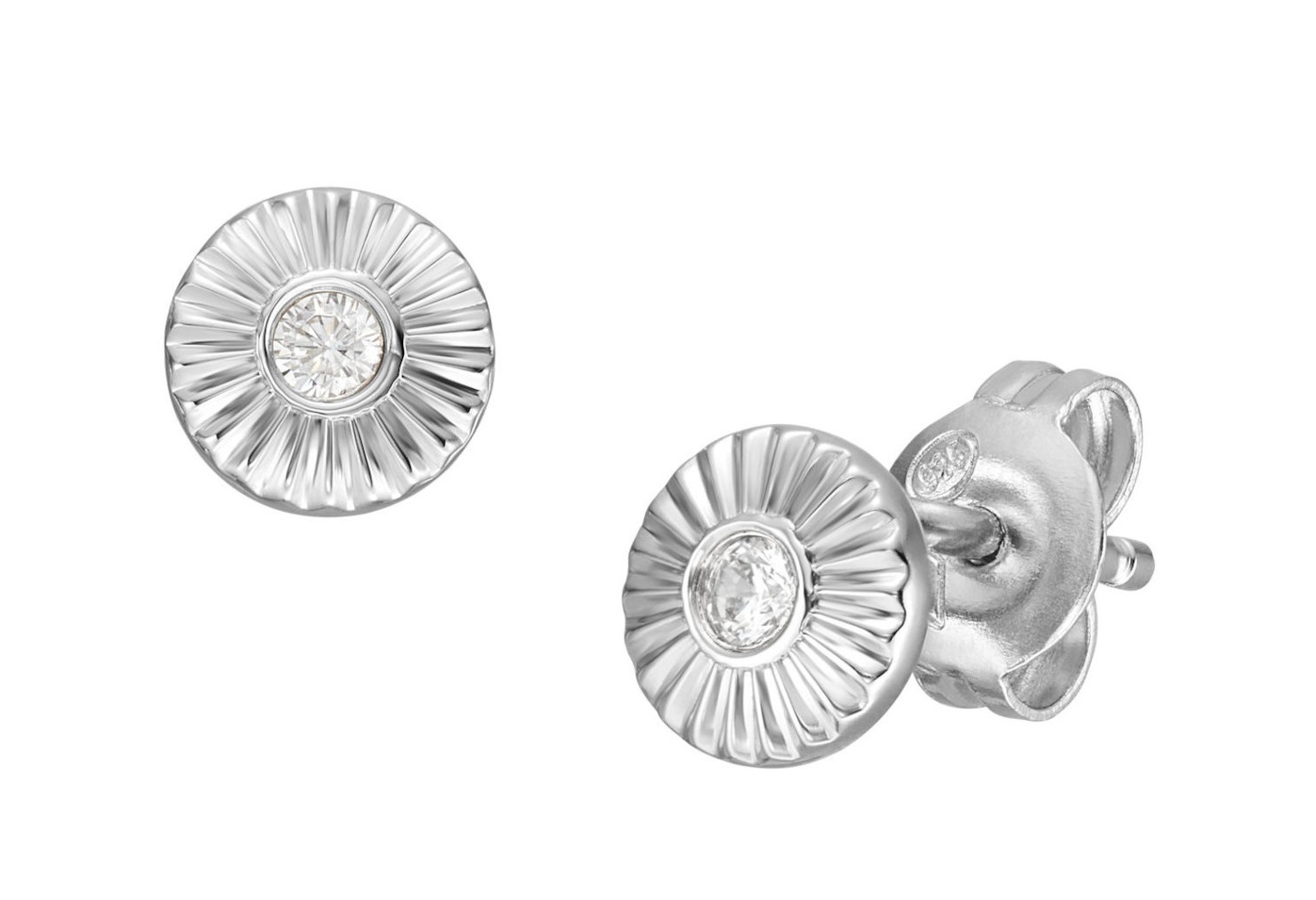 Fossil Elegantní stříbrné náušnice s krystalem Circle JFS00617040