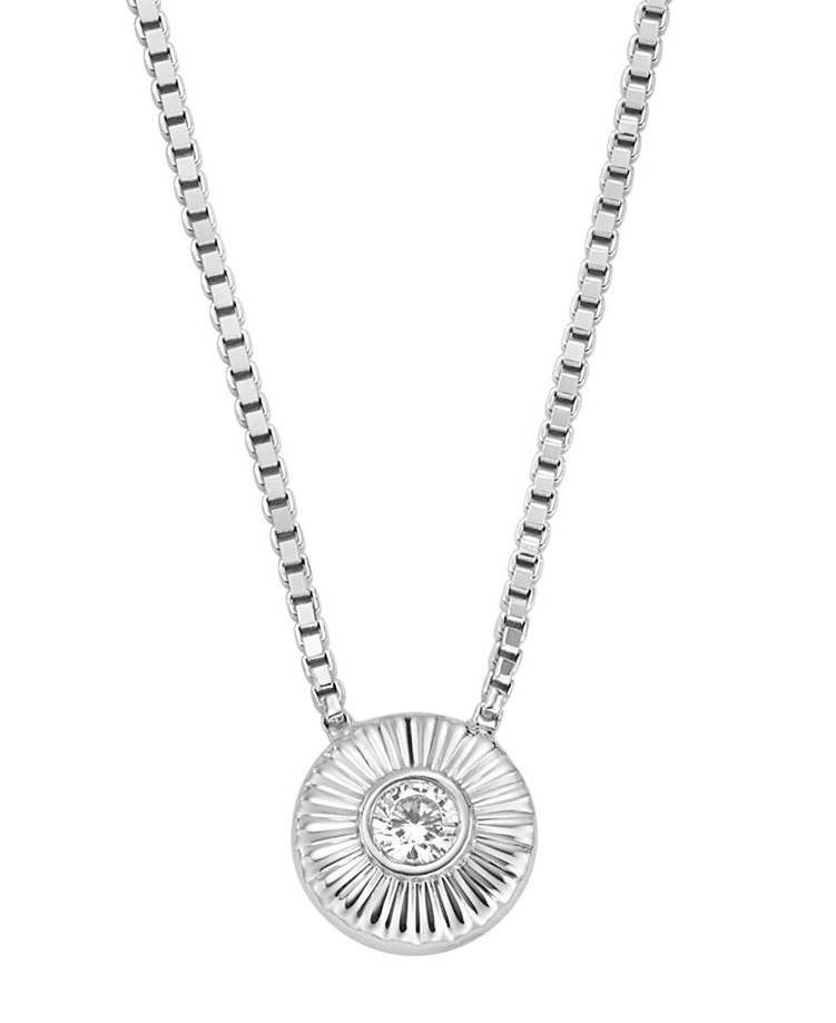 Levně Fossil Elegantní stříbrný náhrdelník s krystalem Circle JFS00618040