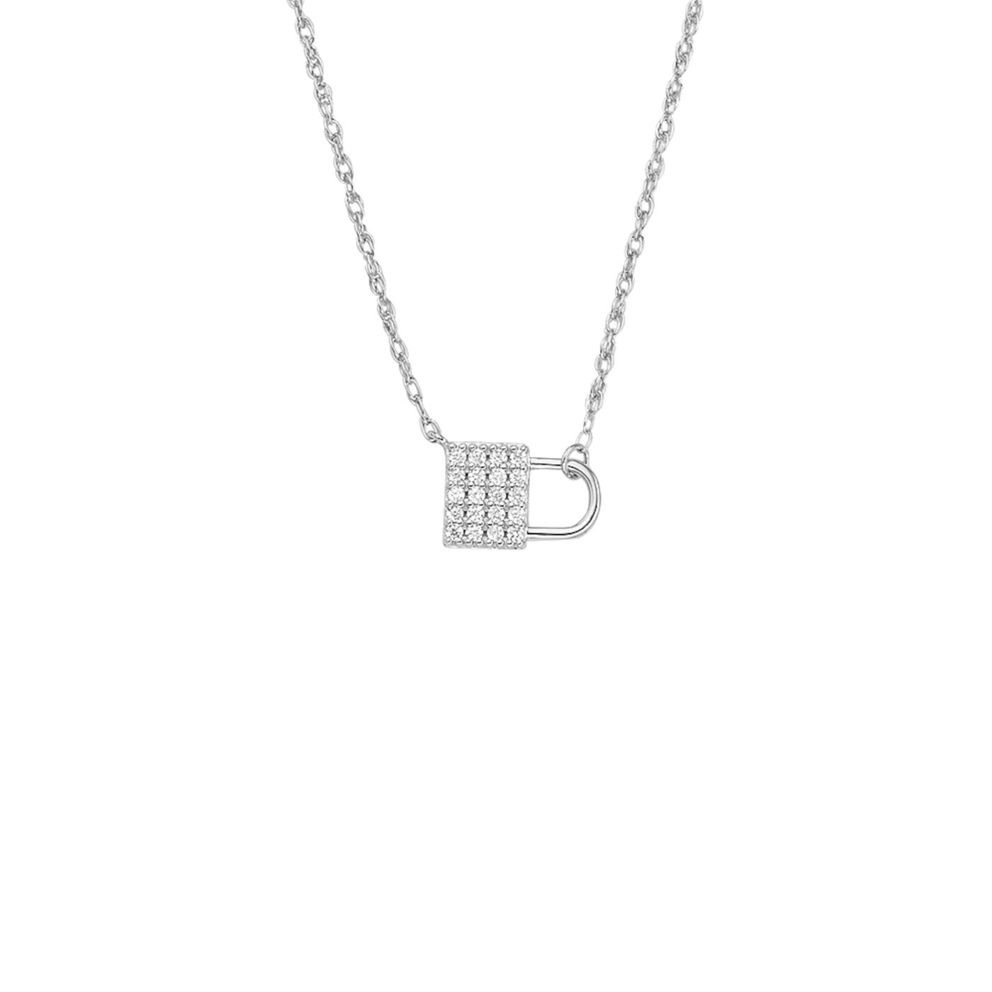 Fossil -  Výjimečný stříbrný náhrdelník se zirkony JFS00624040 (řetízek, přívěsek)