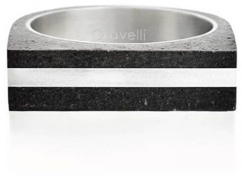 Gravelli Betonový prsten antracitový Stamp Steel GJRUSSA004 53 mm