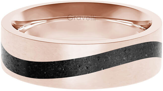 Gravelli Betonový prsten Curve bronzová/antracitová GJRWRGA113 53 mm