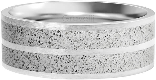 Gravelli Betónový prsteň Fusion Double line oceľová / sivá GJRWSSG112 56 mm