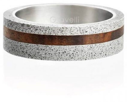 Gravelli Betónový prsteň šedý Simple Wood GJRUWOG001 47 mm
