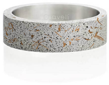 Gravelli Moderní betonový prsten Simple Fragments Edition měděná/šedá GJRUFCG001 50 mm