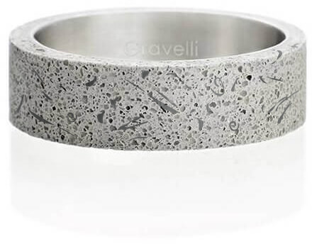 Gravelli Moderní betonový prsten Simple Fragments Edition ocelová/šedá GJRUFSG001 56 mm